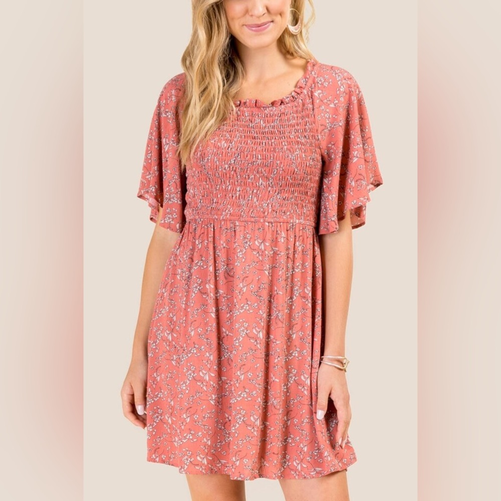 Harmony Floral Shift Dress in the color Rose